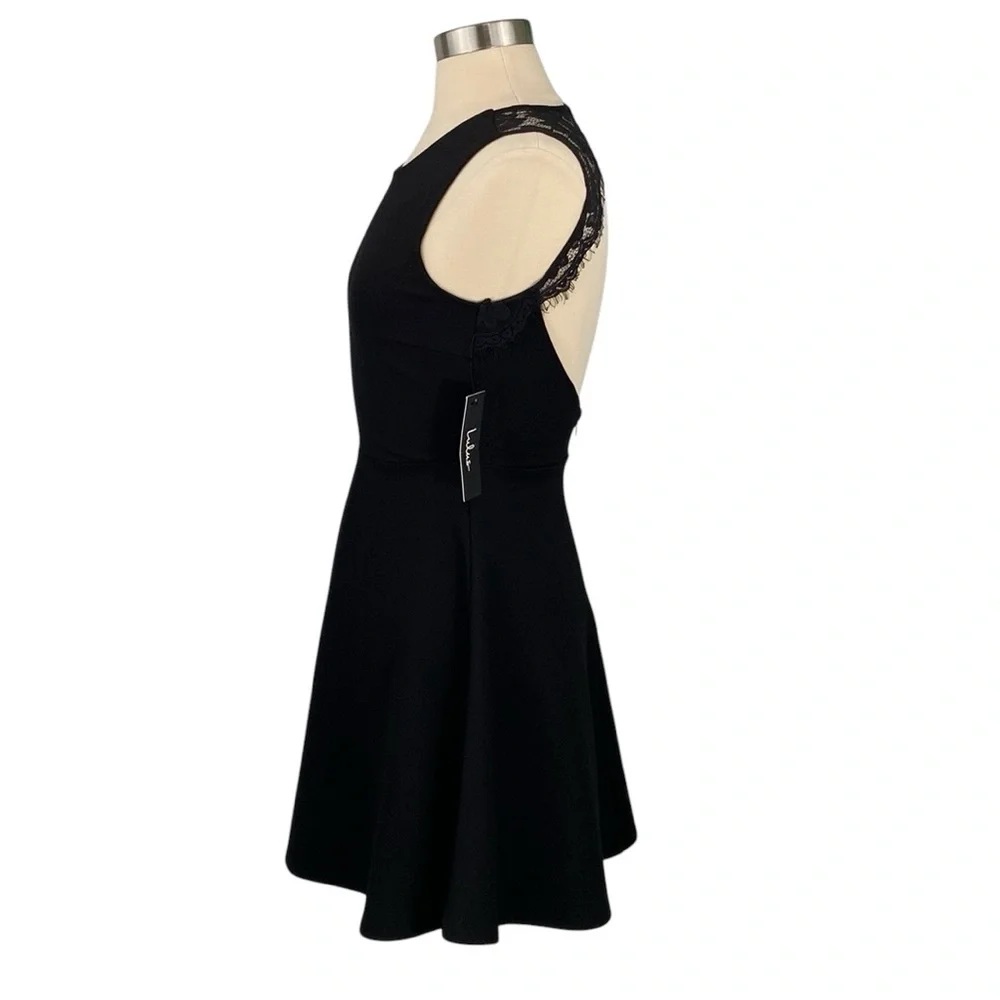 Lulus Need You Close Black Open Back Lace Detail Fit and Flare Mini Party Dress - Picture 11 of 16